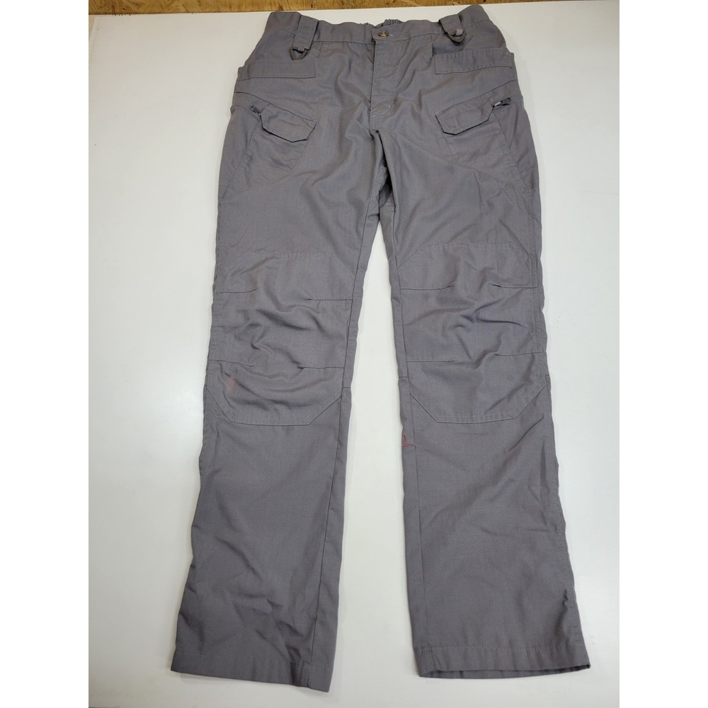Gray Ripstop Tactical Cargo Pants Mens M Utility Hiking Outdoor Elastic Waist